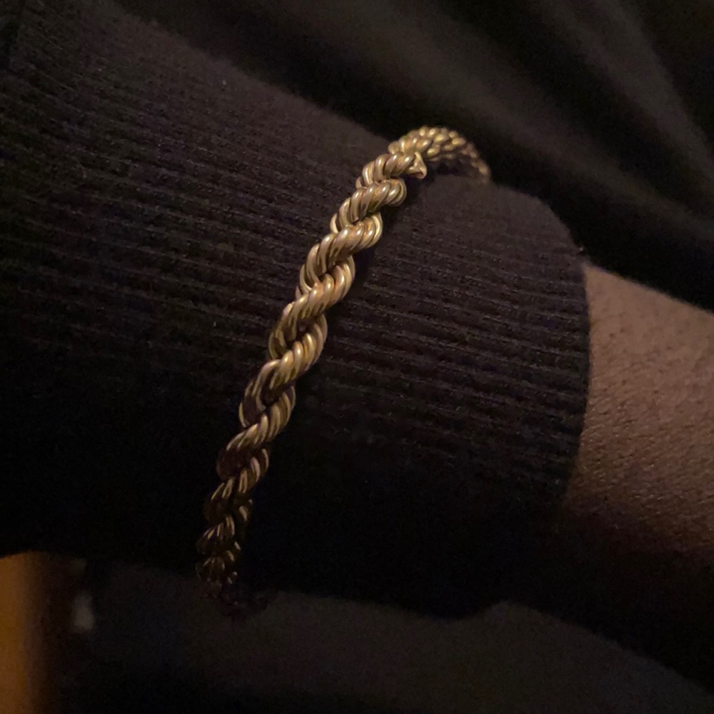 10k gold rope chain bracelet